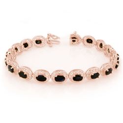 12.0 CTW Blue Sapphire Bracelet 10K Rose Gold - REF-94Y5N - 11759