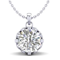 1.5 CTW VS/SI Diamond Solitaire Art Deco Stud Necklace 18K White Gold - REF-363R5K - 36845