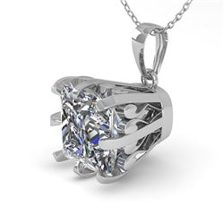 1 CTW Certified VS/SI Princess Diamond Necklace 18K White Gold - REF-280H2W - 35718