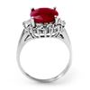 Image 2 : 4.04 CTW Ruby & Diamond Ring 18K White Gold - REF-103R6K - 13301