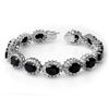 35.69 CTW Blue Sapphire & Diamond Bracelet 14K White Gold - REF-486F4M - 13137