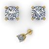 Image 1 : 1.06 CTW Cushion Cut VS/SI Diamond Stud Designer Earrings 14K Yellow Gold - REF-174T5X - 32152