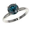 Image 2 : 2 CTW Certified Intense Blue SI Diamond Solitaire Engagement Ring 10K White Gold - REF-417M6F - 3293