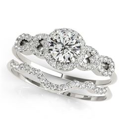 1.43 CTW Certified VS/SI Diamond Solitaire 2Pc Wedding Set 14K White Gold - REF-372M4F - 31994