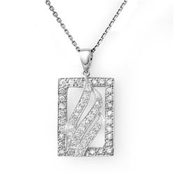 0.45 CTW Certified VS/SI Diamond Necklace 18K White Gold - REF-57Y5N - 10862