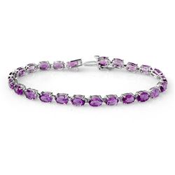 10.10 CTW Amethyst Bracelet 10K White Gold - REF-46N8Y - 13919