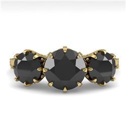 2 CTW Past Present Future Black Diamond Ring 18K Yellow Gold - REF-100K2R - 35779