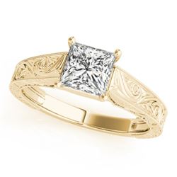 1 CTW Certified VS/SI Princess Diamond Ring 18K Yellow Gold - REF-346Y4N - 28127