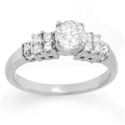 1.0 CTW Certified VS/SI Diamond Ring 14K White Gold - REF-137R6K - 11627