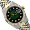 Image 1 : Rolex Men's Two Tone 14K Gold/SS, QuickSet, Diam Dial & Diam/Emerald Bezel - REF-474K5R