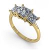 Image 2 : 2.0 CTW Princess VS/SI Diamond 3 Stone Designer Ring 18K Yellow Gold - REF-390F2M - 32473