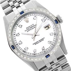 Rolex Ladies Stainless Steel, Diam Dial & Diam/Sapphire Bezel, Saph Crystal - REF-355A6N