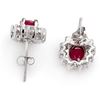 Image 2 : 4.44 CTW Ruby & Diamond Earrings 14K White Gold - REF-71K3R - 13832