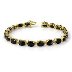 35.0 CTW Blue Sapphire Bracelet 10K Yellow Gold - REF-78F2M - 14233