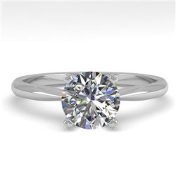 1.01 CTW VS/SI Diamond Engagement Designer Ring 14K White Gold - REF-274Y8N - 30604