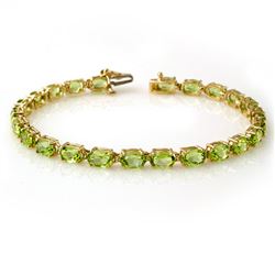 14.0 CTW Peridot Bracelet 10K Yellow Gold - REF-55H3W - 13450