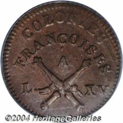 1767-A 9DEN French Colonies Copper Sou MS62