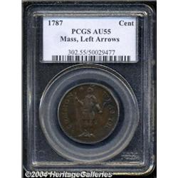 1787 1C Massachusetts Cent, Arrows in Left