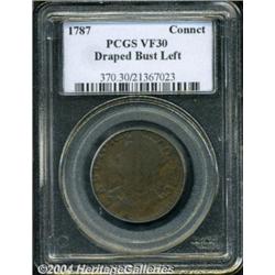 1787 COPPER Connecticut Copper, Draped Bust