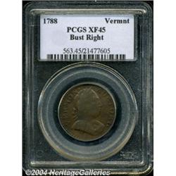 1788 COPPER Vermont Copper, Bust Right XF45