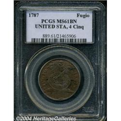 1787 1C Fugio Cent, UNITED STATES, Cinquefoils