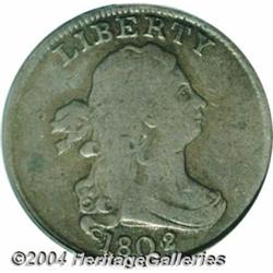 1802/0 1/2 C Reverse of 1802 Fine 12 PCGS.