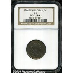 1804 1/2 C Spiked Chin MS62 Brown NGC. B-7,