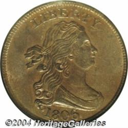 1806 1/2 C Large 6, Stems MS63 Red and Brown