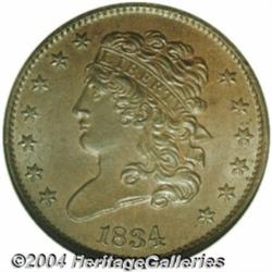 1834 1/2 C MS66 Brown NGC. B-1, C-1, R.1.