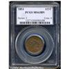 Image 1 : 1853 1/2 C MS63 Brown PCGS. B-1, C-1, R.1. A