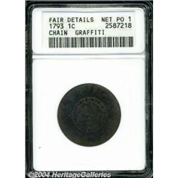 1793 Chain 1C AMERI.--Graffiti--ANACS. Fair