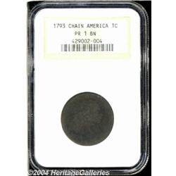 1793 Chain 1C AMERICA Poor 1 NGC. The spacing