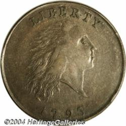 1793 Chain 1C AMERICA AU55 PCGS. S-2, High