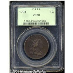1794 1C Head of 1794 VF20 PCGS. S-22, R.1. The