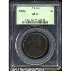 1803 1C 100/000 XF40 PCGS. S-249, R.2. The