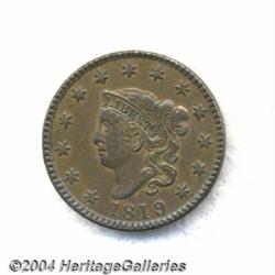 1819/8 1C XF45 Cleaned, Retoned Uncertified.