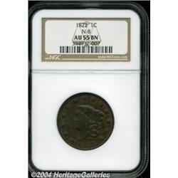 1822 1C AU55 NGC. N-8, R.4. The letters in