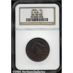 1826 1C MS64 Red and Brown NGC. N-5. Sharply