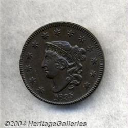 1835 1C Large 8 and Stars AU50 Uncertified.