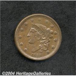 1838 1C AU50 Uncertified. N-4, R.2. Die State