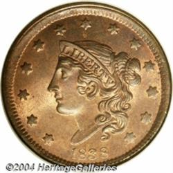 1838 1C MS66 Red NGC. N-6, R.1. A tiny