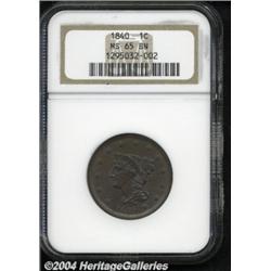 1840 1C Large Date MS65 Brown NGC. N-8, R.1.