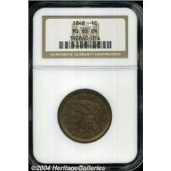 1848 1C MS65 Brown NGC. N-2, High R.1. The 18