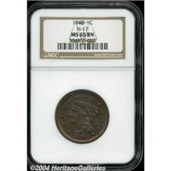 1848 1C MS65 Brown NGC. N-17, R.1. Die State