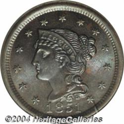1851 1C MS67 Brown NGC. N-7, R.1. Rich