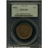 Image 1 : 1853 1C MS64 Brown PCGS. N-25, R.1. The base