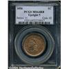 Image 1 : 1856 1C Upright 5 MS64 Red and Brown PCGS.