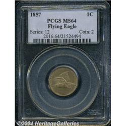 1857 1C MS64 PCGS. Boldly struck, save for