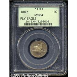 1857 1C MS64 PCGS. A lustrous and nearly