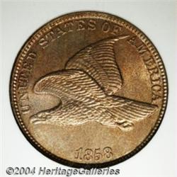 1858 1C Large Letters MS65 NGC. An especially